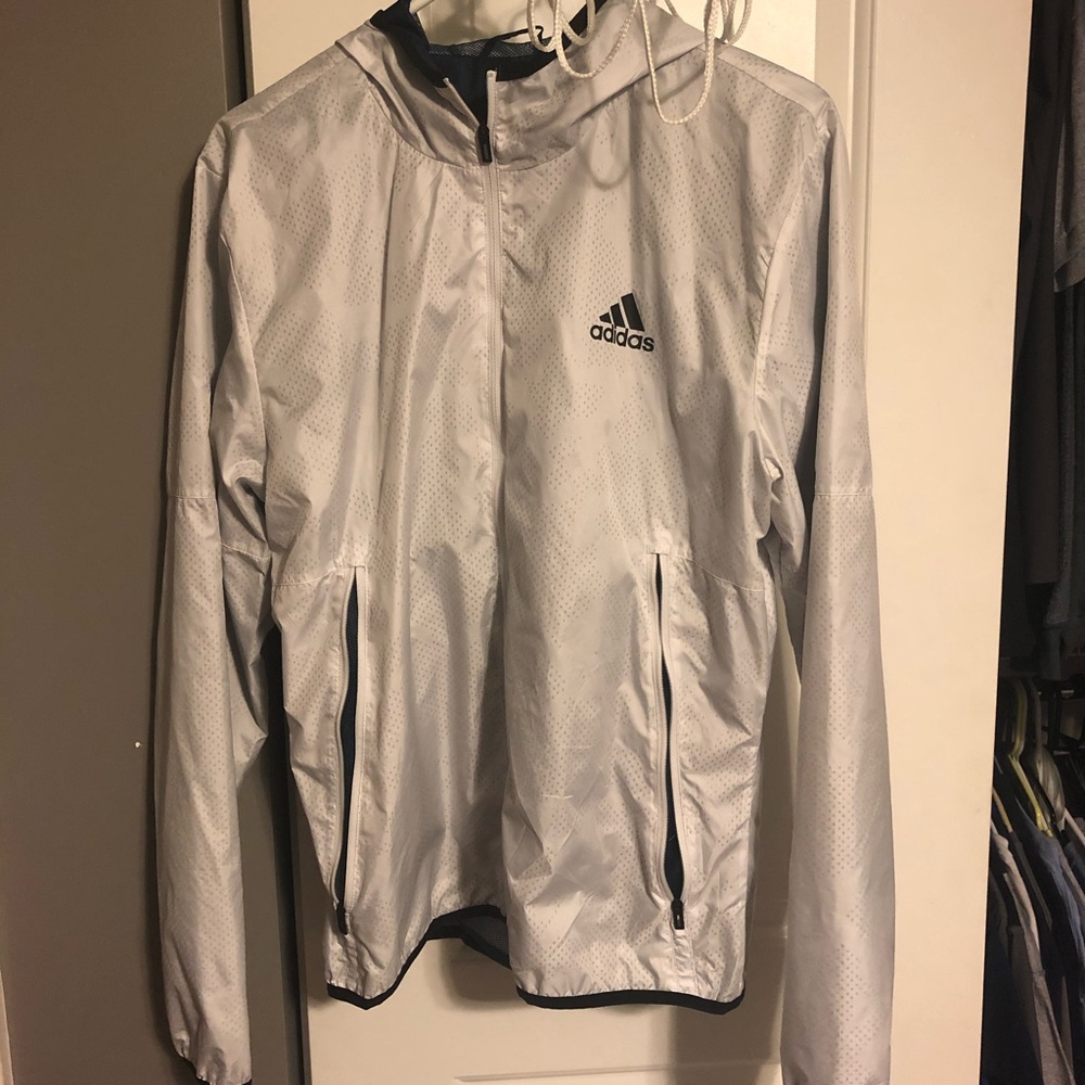 Adidas white wind breaker